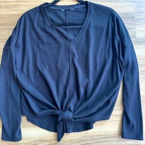 Joylab black thermal with tie in front size medium